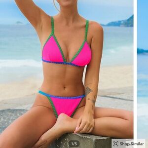 NWT CUPSHE Sensorial Spring Colorblock bikini top and bottom